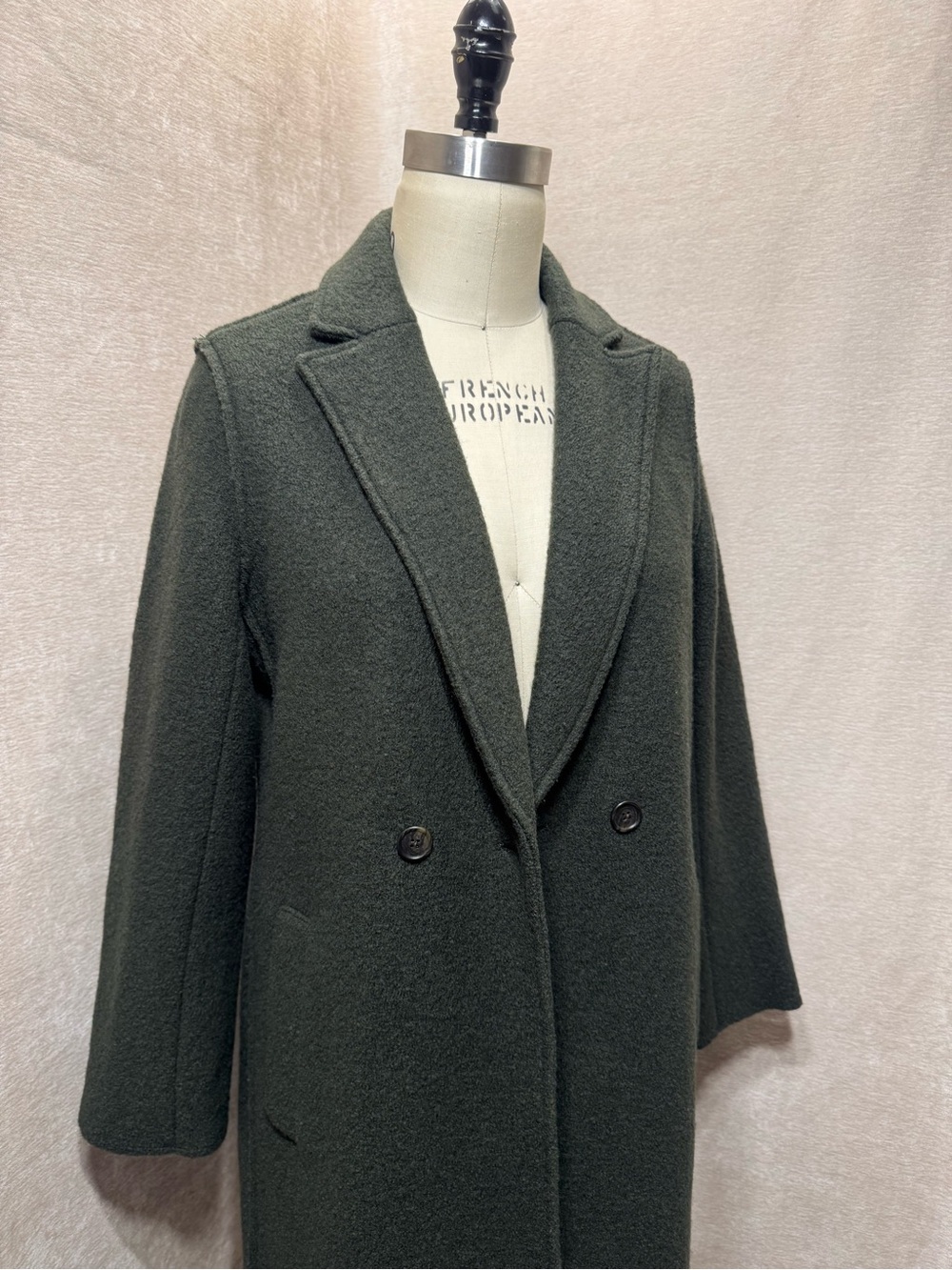 Women's JCrew Olive Green Daphne Wool Coat | 6 - Picture 5 of 11